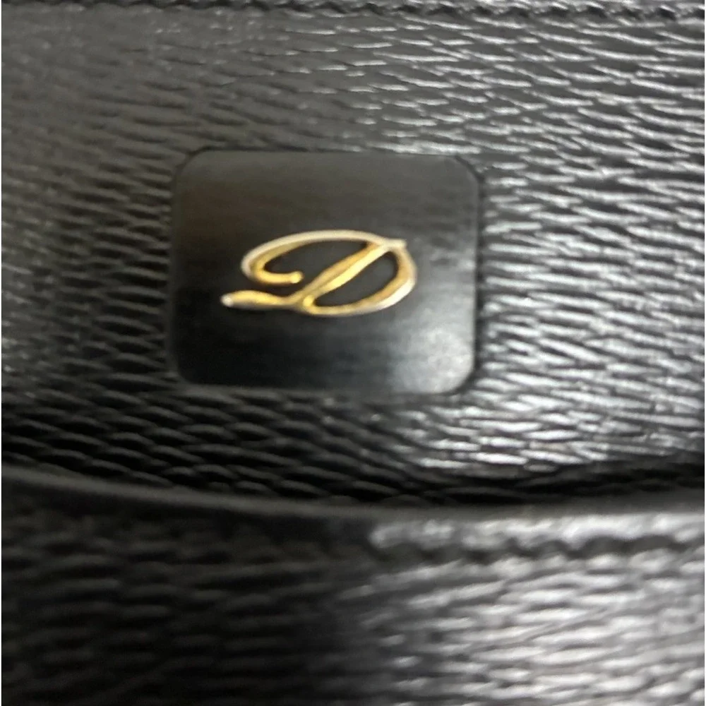 Vtg S.T. Dupont Paris Pouch Men's Black Textured Leather Carry All Bag *no strap